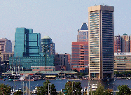 Baltimore's World Trade Center, Magnificent Inner Harbor and Harborplace taken from Federal Hill